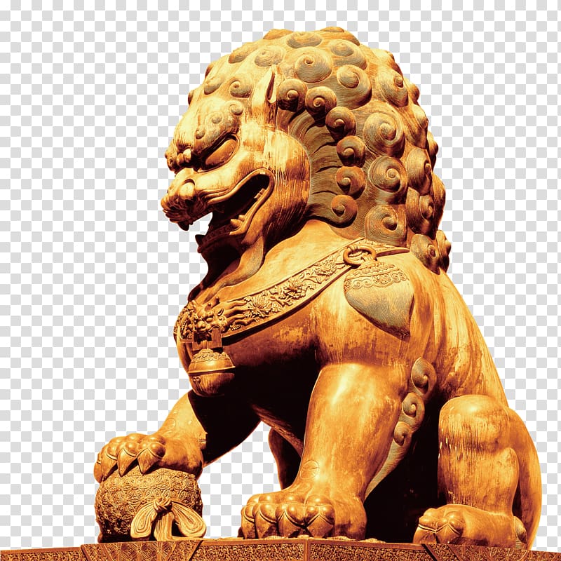 Chinese guardian lions 19th National Congress of the Communist Party of China, Stone lions element transparent background PNG clipart