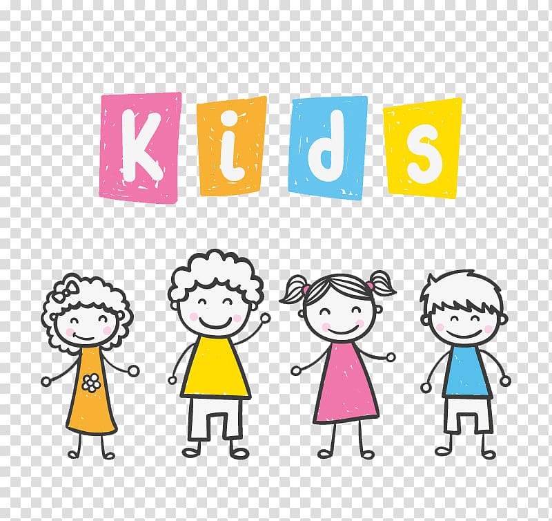 children standing side-by-side , Child, Color stick figure kids transparent background PNG clipart