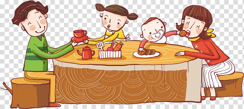 Cartoon Picnic Illustration, family transparent background PNG clipart