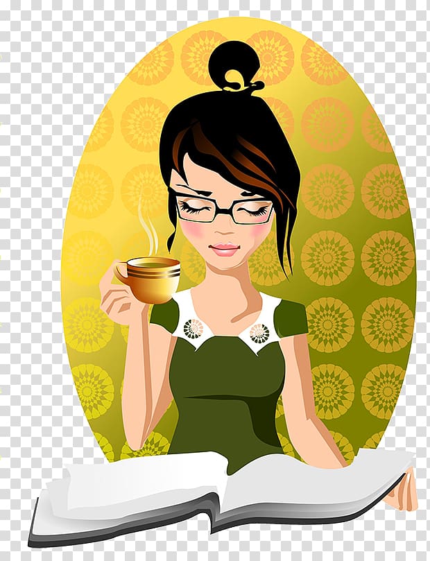 , girl reading book transparent background PNG clipart