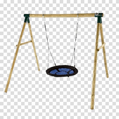 round black swing with wood frame, Wooden Garden Swing transparent background PNG clipart