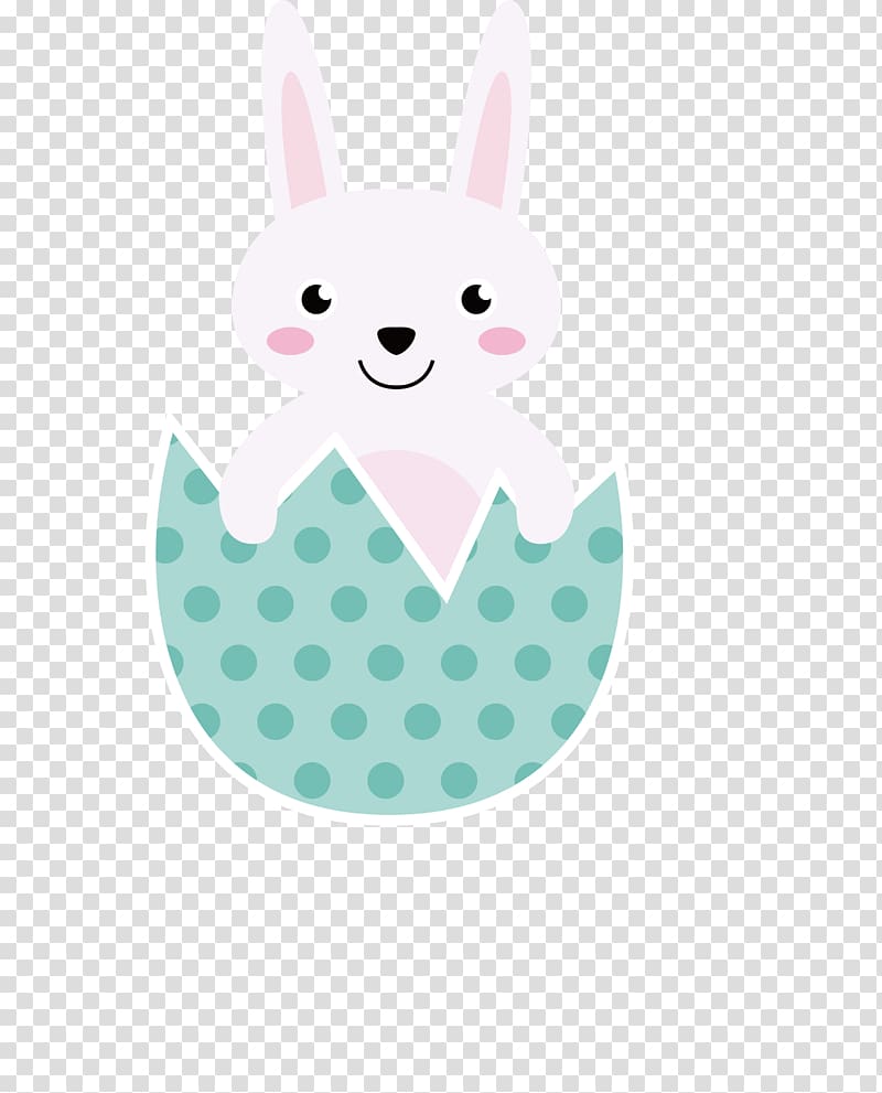 Easter Bunny Rabbit, cartoon little rabbit with broken shell transparent background PNG clipart