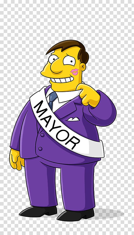Mayor illustration, Mayor Quimby Mr. Burns Homer Simpson Edna Krabappel Chief Wiggum, the simpsons movie transparent background PNG clipart