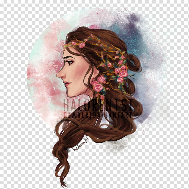 Persephone Hair coloring Brown hair, saint halo transparent background PNG clipart