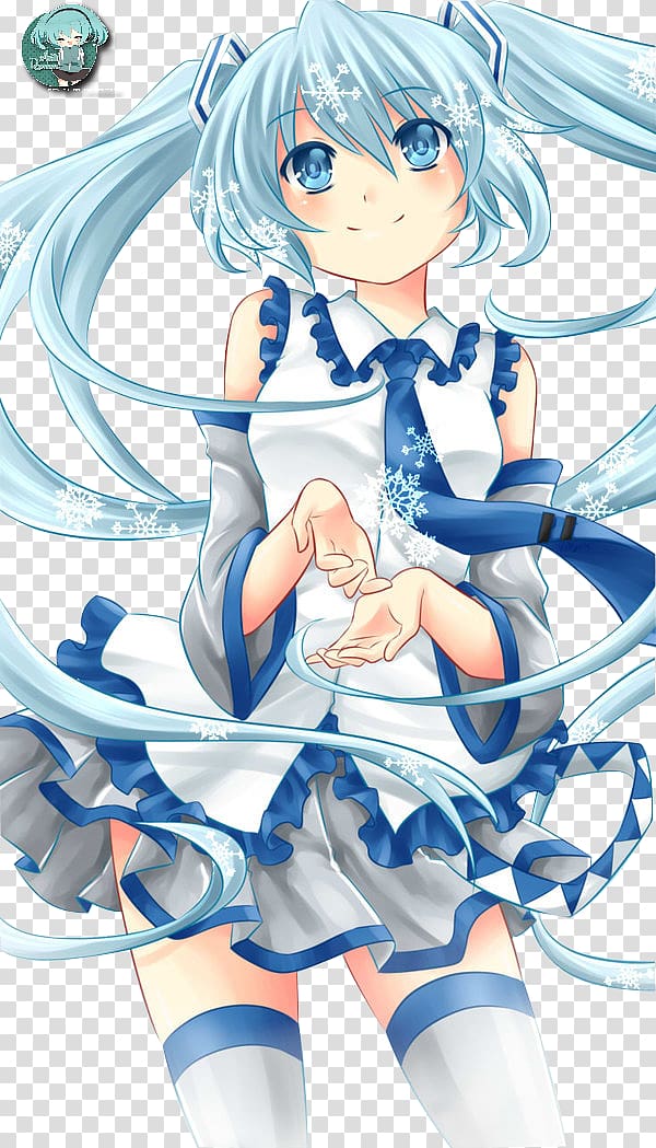 Hatsune Miku Megurine Luka Vocaloid Kagamine Rin/Len Drawing, snow winter transparent background PNG clipart