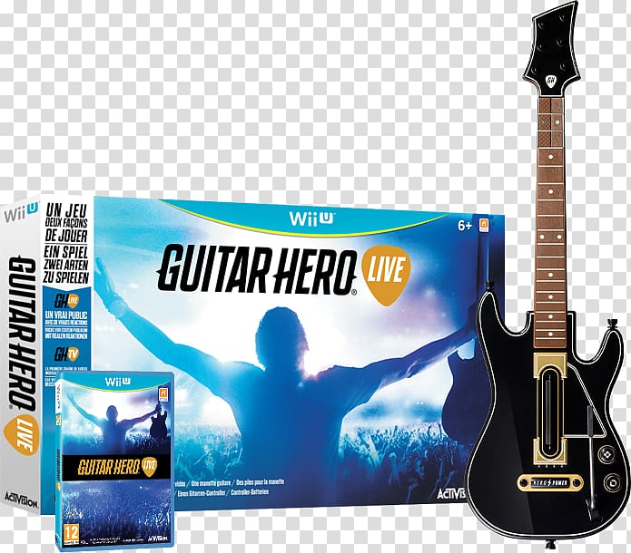 Guitar Hero Live Wii U Guitar controller PlayStation 2, Guitar hero transparent background PNG clipart