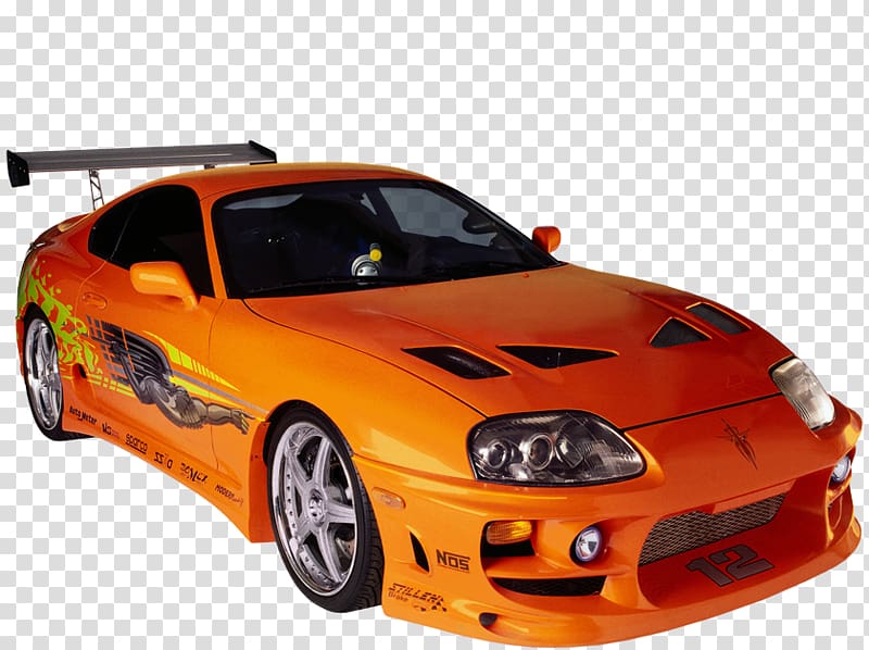 Fast & Furious Brian Connor's orange Toyota Supra MKIV, Car Toyota Supra The Fast and the Furious Owen Shaw Action Film, nissan car transparent background PNG clipart