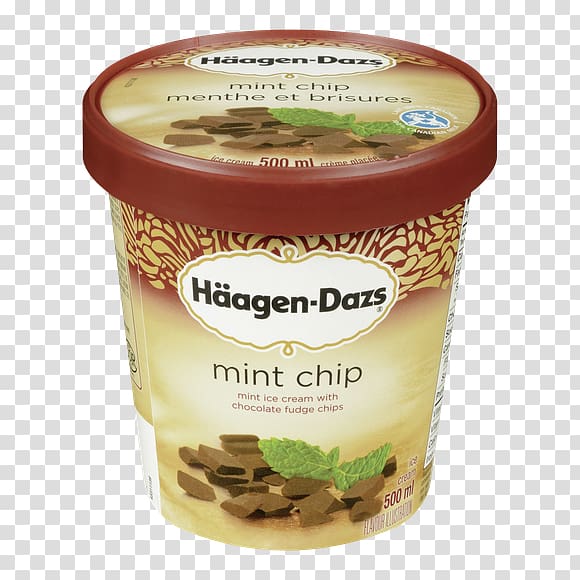 Chocolate chip cookie dough ice cream Dairy Products Häagen-Dazs Mint chocolate chip, ice cream transparent background PNG clipart