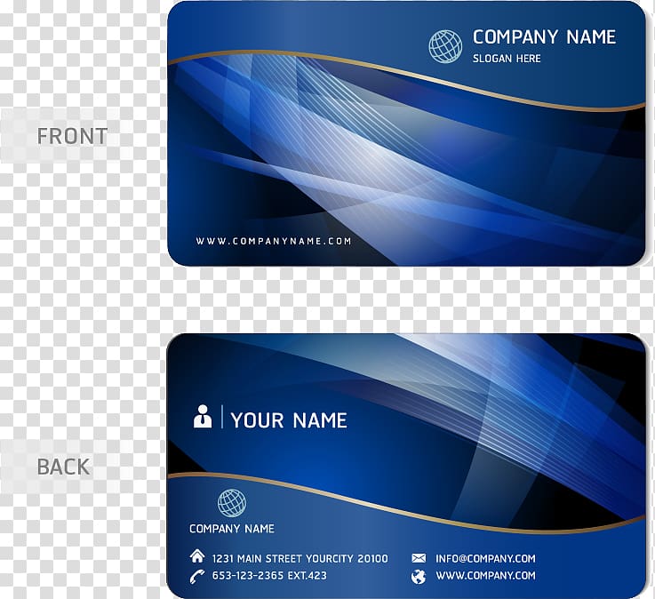 blue card collage, Business Card Design, blue business card transparent background PNG clipart