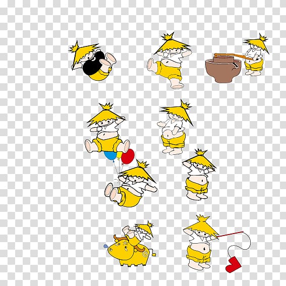 Straw hat, Small yellow man wearing a straw hat transparent background PNG clipart