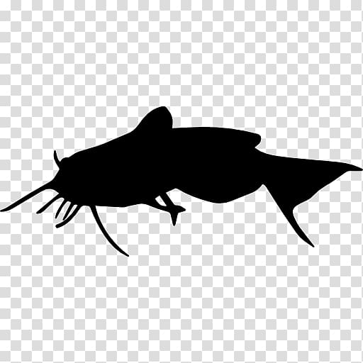 Silhouette Catfish, Silhouette transparent background PNG clipart