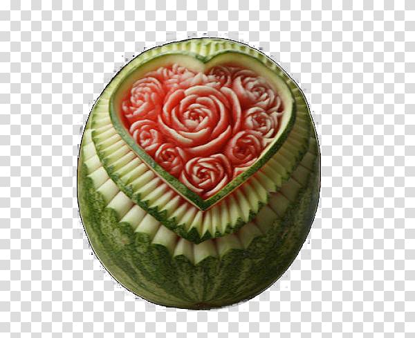 Watermelon Fruit carving Vegetable carving, Carved Watermelon transparent background PNG clipart