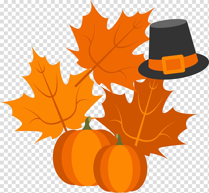 Calabaza Pumpkin pie Turkey Thanksgiving, Thanksgiving leaves with pumpkin hat transparent background PNG clipart