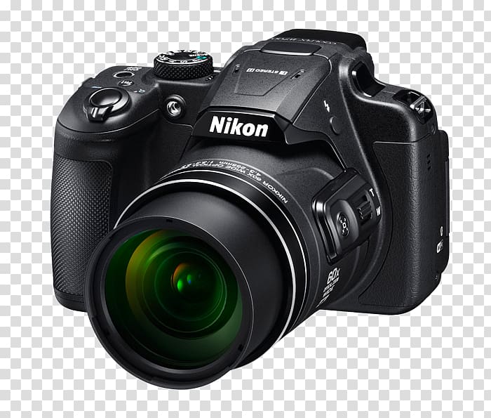 Point-and-shoot camera Nikon Bridge camera Zoom lens, Camera transparent background PNG clipart