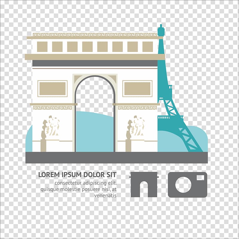 Arc de Triomphe Eiffel Tower Triumphal arch, Flat Switzerland Buildings transparent background PNG clipart