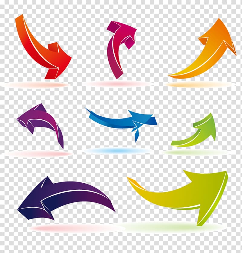 Arrow Euclidean , Color three-dimensional arrow transparent background PNG clipart