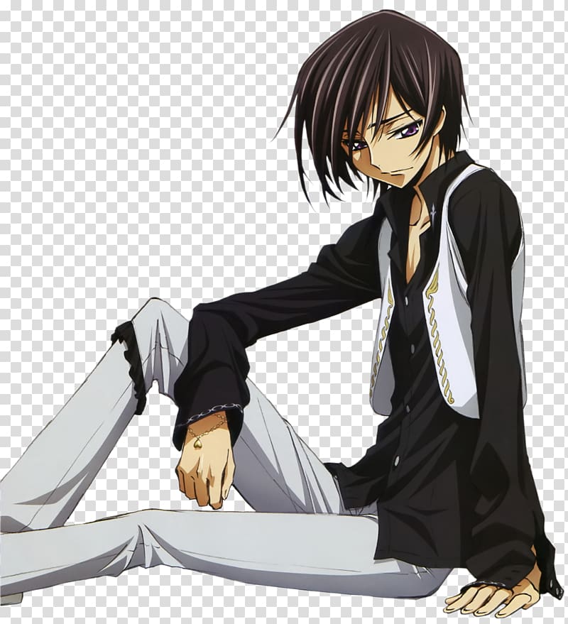 Blue hair Black hair Anime Drawing Lelouch Lamperouge, Anime transparent background PNG clipart