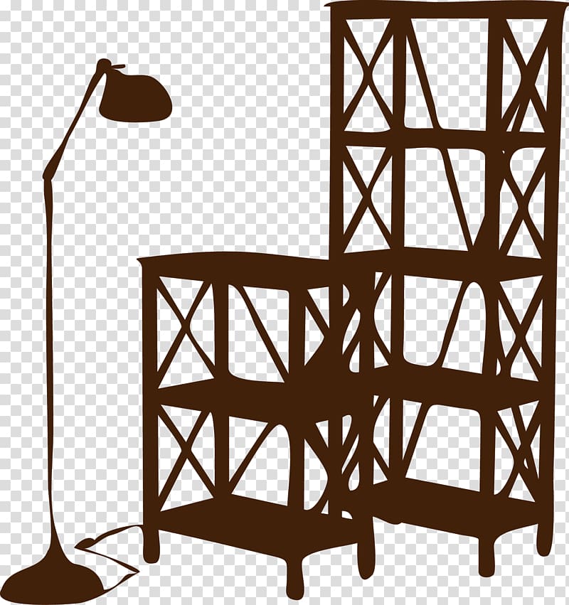 Table Silhouette Lampe de bureau, Floor Lamps Shelf Silhouette transparent background PNG clipart