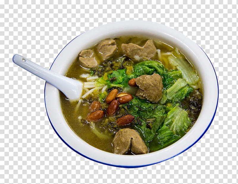 Meatball Noodle soup Cap cai Lomi Soto ayam, Guilin rice noodle bowl transparent background PNG clipart