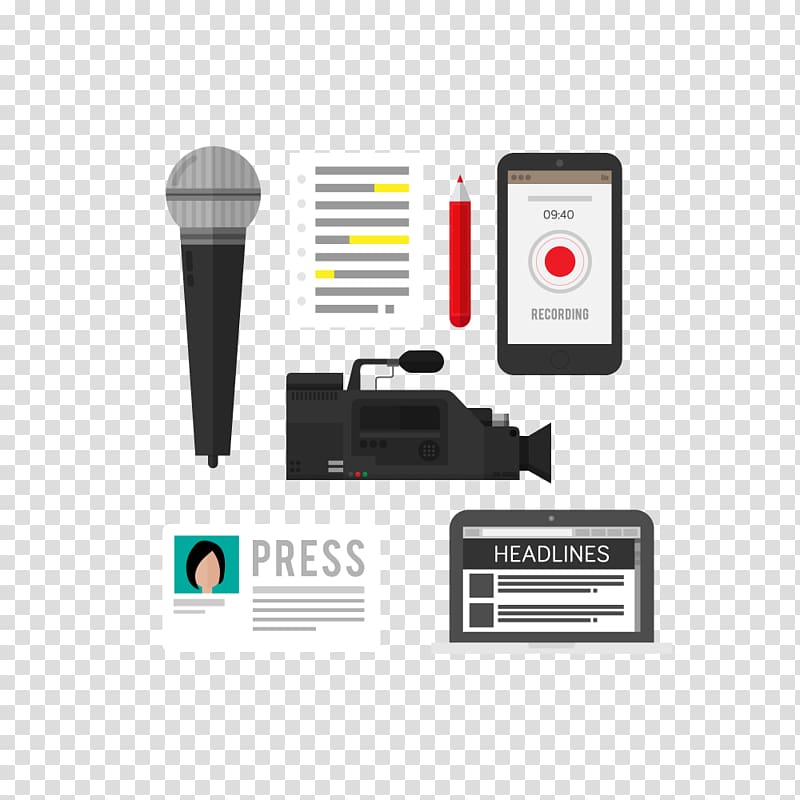 Microphone Sound Recording and Reproduction, News reporter elements transparent background PNG clipart