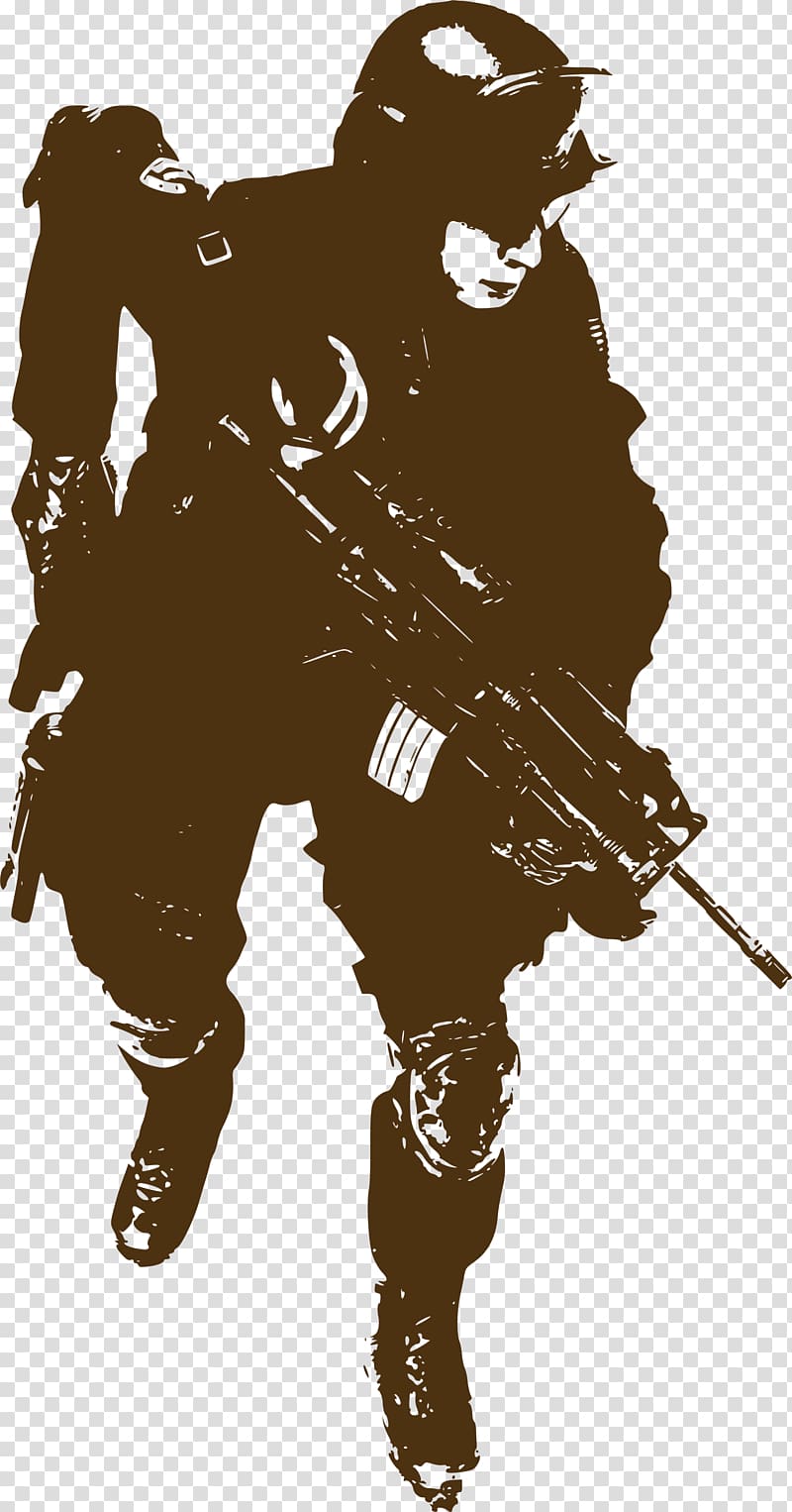 Soldier Sticker Military Decal, Brown line soldier transparent background PNG clipart