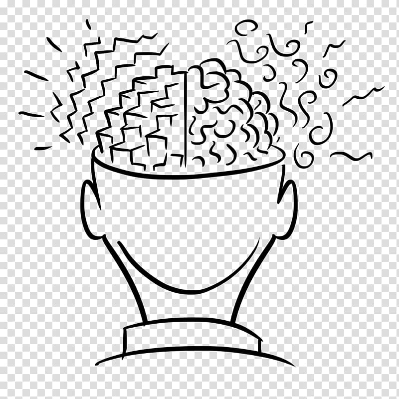 Lateralization of brain function Graphic facilitation Drawing , brain thinking transparent background PNG clipart