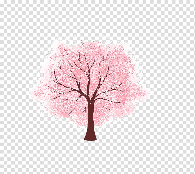 pink tree , Cherry blossom Tree Euclidean , pink whole tree cherry tree romance in Japan transparent background PNG clipart