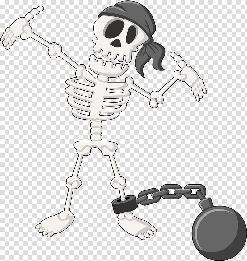 Human skeleton Skull Illustration, White skeleton sailor transparent background PNG clipart