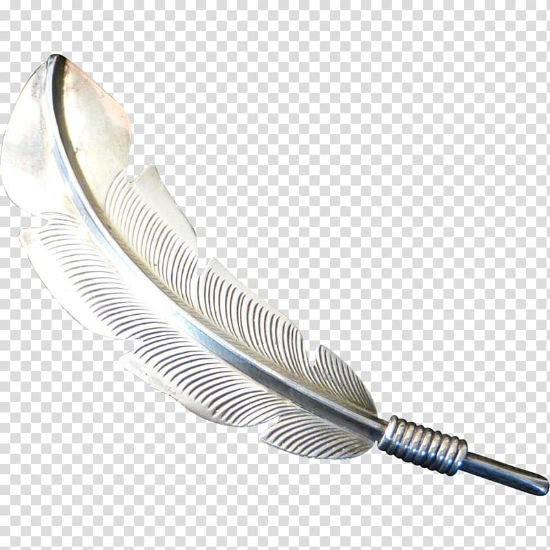 Feather Sterling silver Brooch Jewellery, sterling transparent background PNG clipart