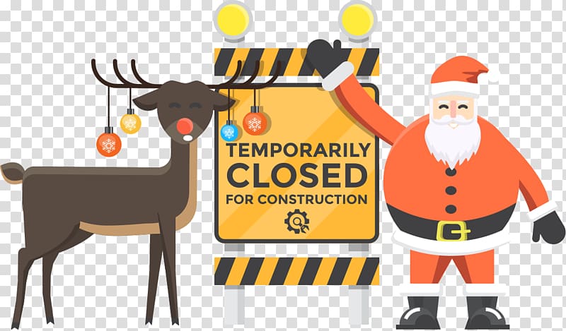 Santa Claus Reindeer Christmas Day Product, under construction theme transparent background PNG clipart