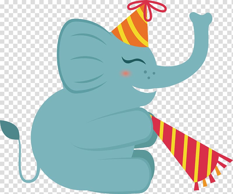 Lovely blue elephant transparent background PNG clipart