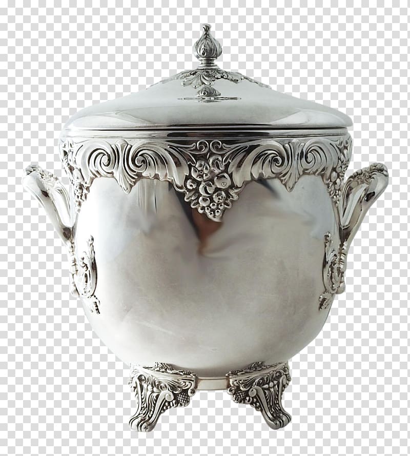 Tureen Silver Ceramic Lid, silver transparent background PNG clipart