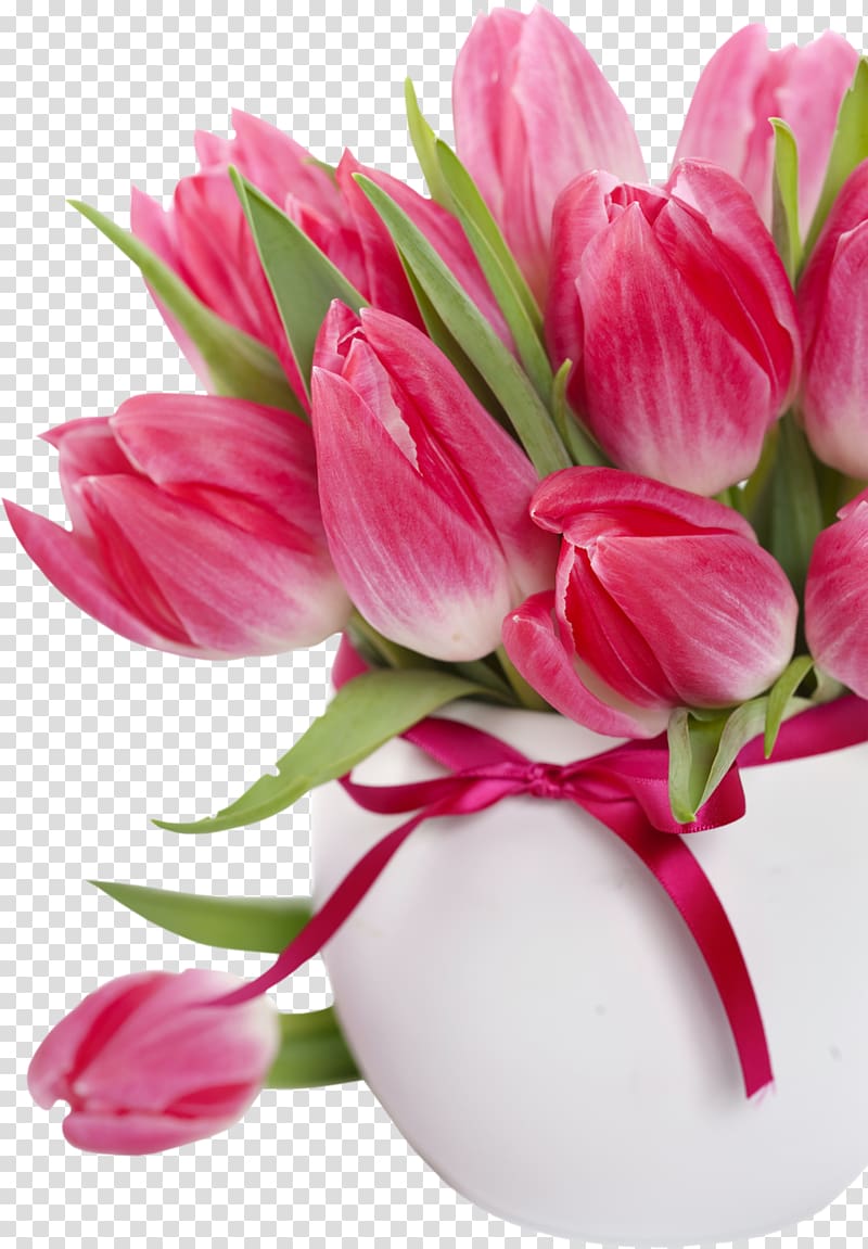 Tulip Flower bouquet Floristry Cut flowers, Women\'s day transparent background PNG clipart