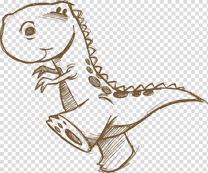 dinosaur pencil sketch, Dinosaur Tyrannosaurus Cartoon, dinosaur transparent background PNG clipart