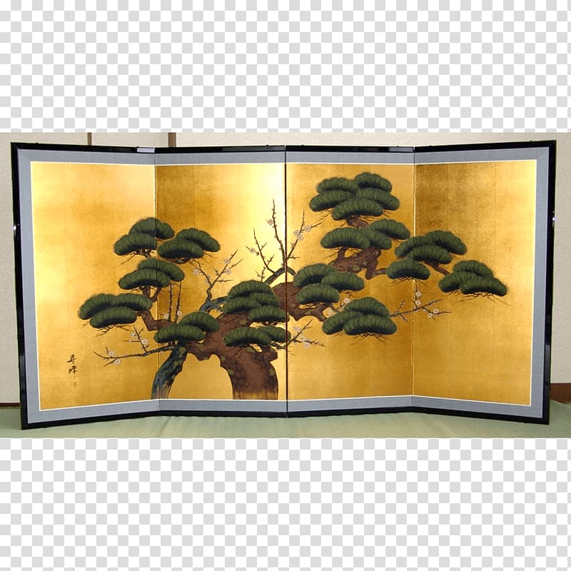 Shōsōin Ink wash painting Nihonga Folding screen Byōbu, painting transparent background PNG clipart
