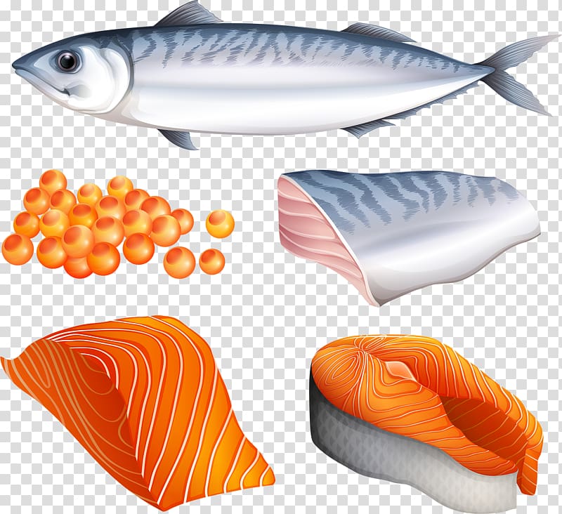 Salmon Fish , Fish and meat transparent background PNG clipart