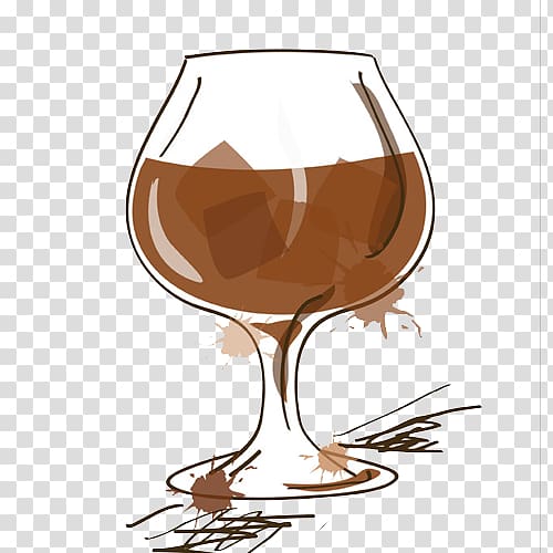 Cocktail Brandy Wine Illustration, Hand-painted cocktail transparent background PNG clipart