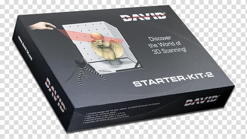 3D scanner David LASERSCANNER 3D Scanning Starter Kit with DAVID3 Pro Software, STARTER-KIT-2 scanner Laser scanning, others transparent background PNG clipart