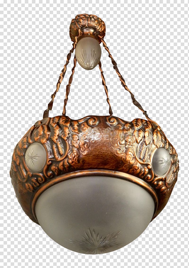 Copper Chandelier Metal Brass Light fixture, brass transparent background PNG clipart
