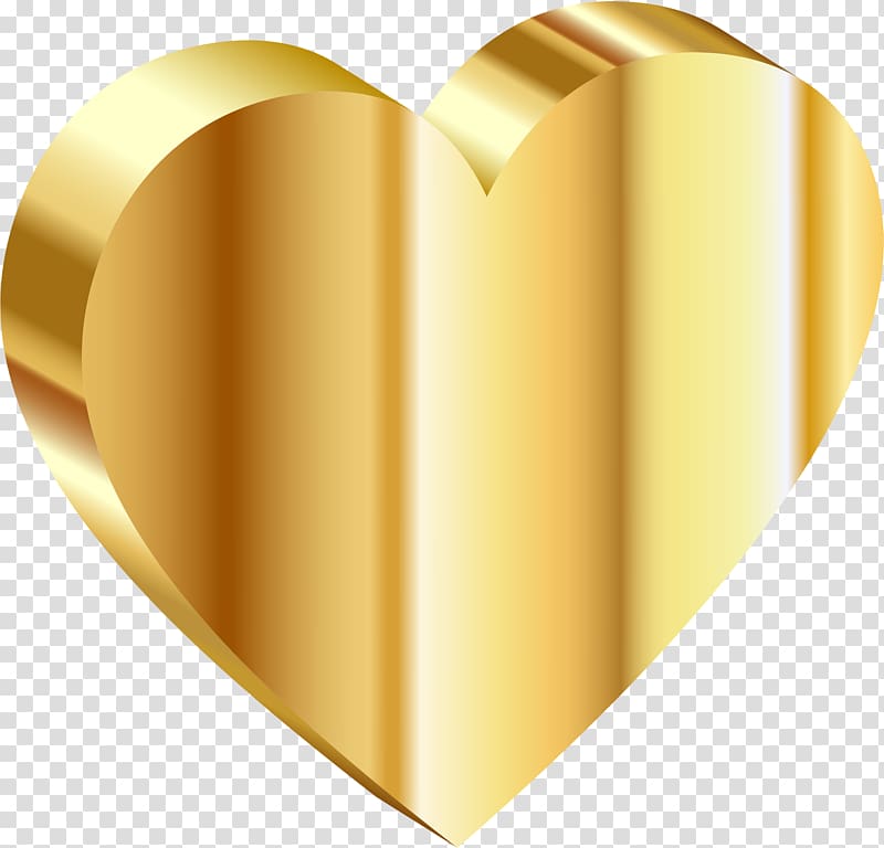 Gold Heart 3D computer graphics , Gold transparent background PNG clipart