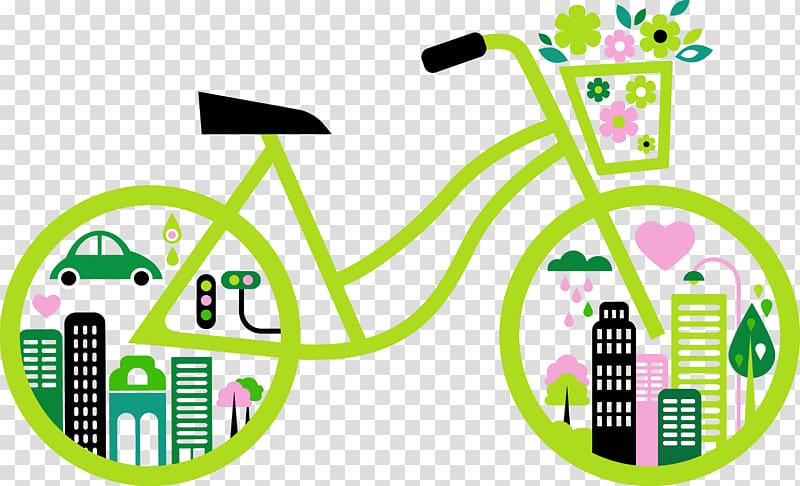 green bicycle , Bicycle Sustainable transport Public transport Environmentally friendly, Bike Fashion pattern transparent background PNG clipart