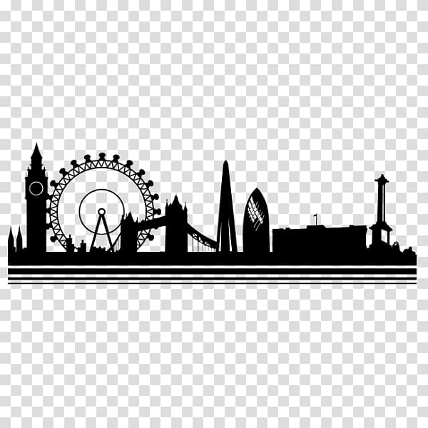 Wall decal Skyline City Vinyl group Sticker, london transparent background PNG clipart