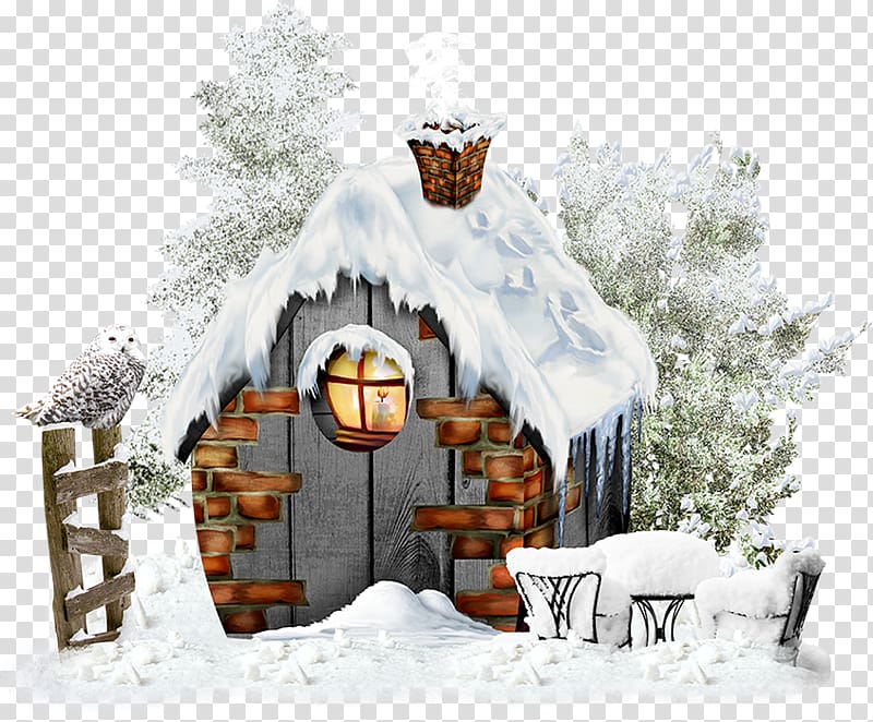 Snow Winter, Winter snow-covered house transparent background PNG clipart