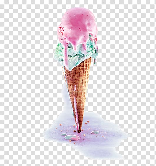Ice Cream Cones Pink M Melting RTV Pink, Ice Cream melt transparent background PNG clipart