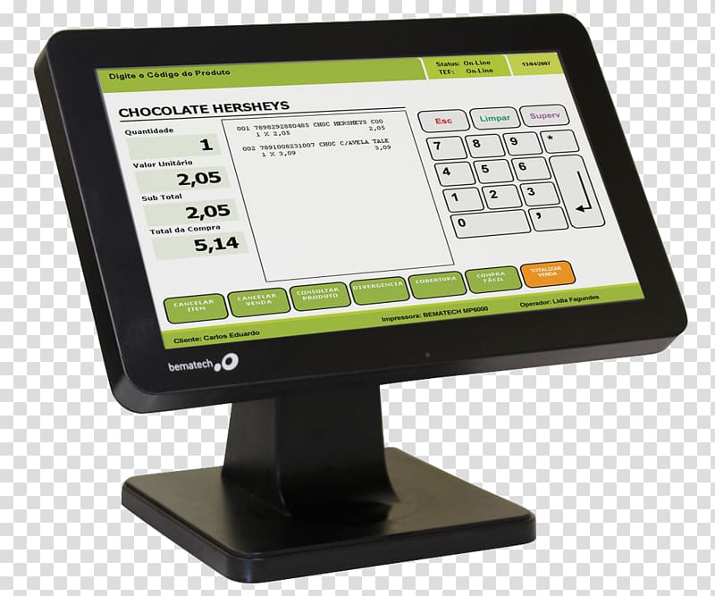 Computer Monitors Computer terminal Logic Controls, Inc. DBA Bematech Point of sale Computer Software, Flat Display Mounting Interface transparent background PNG clipart