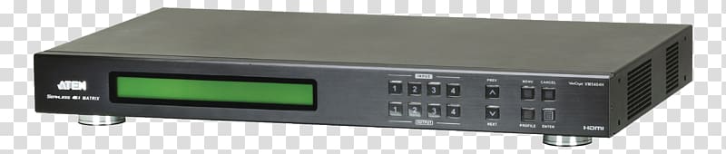 Power Converters 4 ports HDMI matrix switcher ATEN VM5404H + remote control Electronics Aten 4 x 4 HDMI Matrix Switch, atenção transparent background PNG clipart