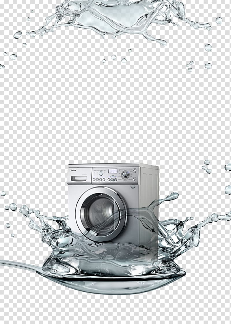 gray front-load clothes washer, High-definition television Dry cleaning Liquid-crystal display, High-definition dry cleaning machine transparent background PNG clipart
