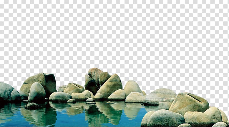 boulders on body of water, Rock Pond, Reservoir rocks transparent background PNG clipart