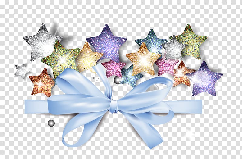 Christmas decoration Pentagram Star, bow pentagram transparent background PNG clipart