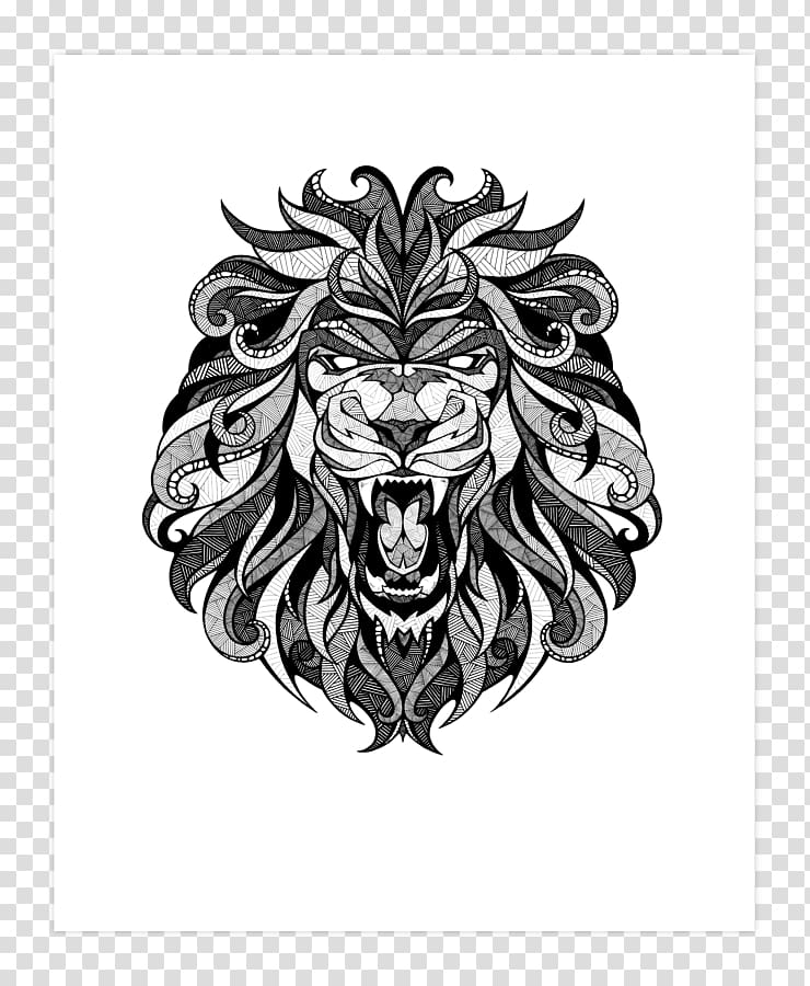 Lion Drawing Art Wall decal, lion transparent background PNG clipart